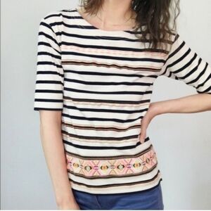 J. Crew Nautical Striped Long Sleeve Shirt